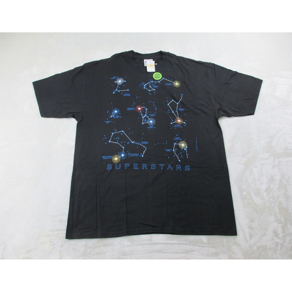NEW VINTAGE Liberty Graphics Shirt Mens XL Black SuperStars‎ Constellations 90s